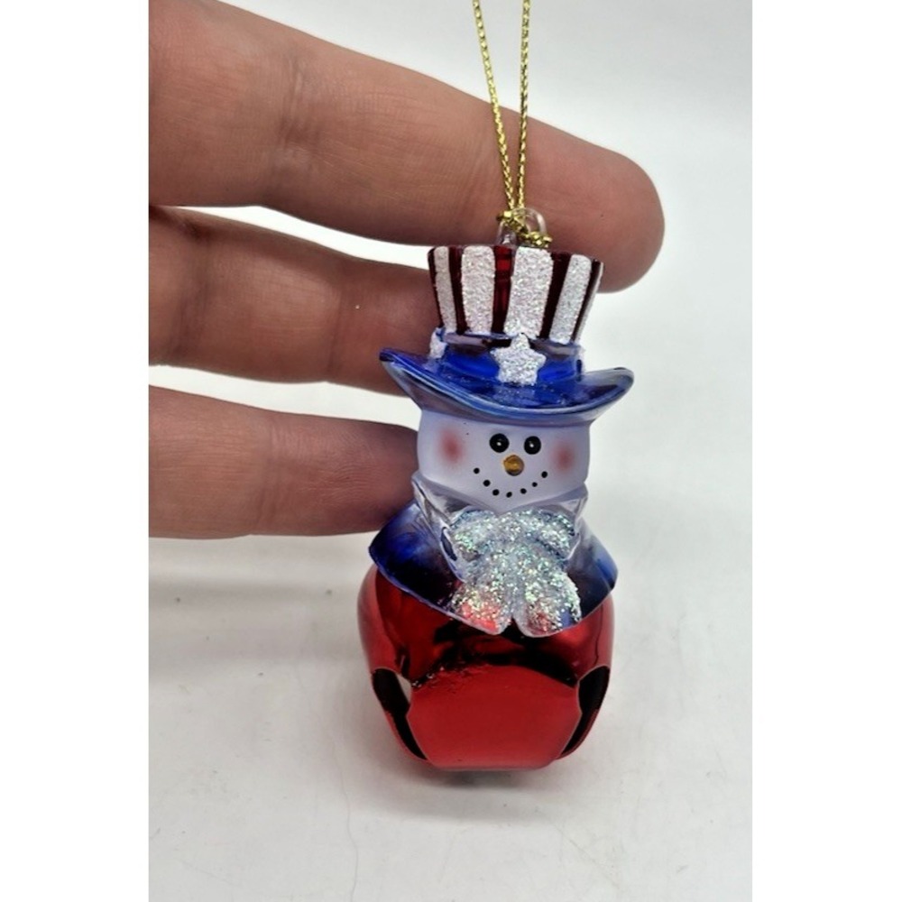 Roman Jingle Bells Uncle Sam Christmas Ornament Snowman Mini Patriotic Americana